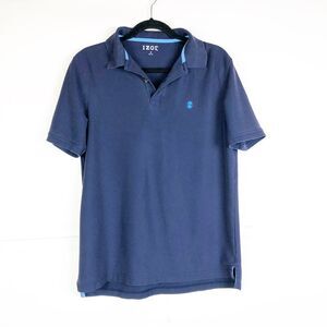 IZOD Mens Navy Blue Polo Shirt with Embroidered Logo Medium